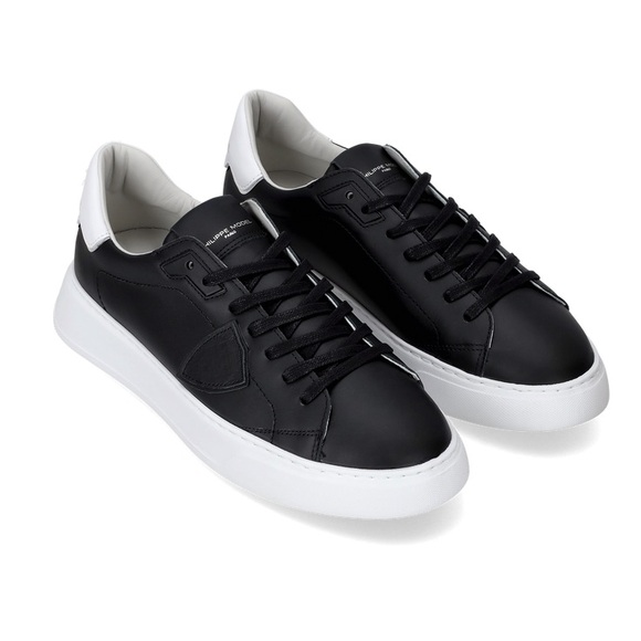 Philippe Model Men’s Temple Low-Top Sneakers in Leather Black White size 41 NEW